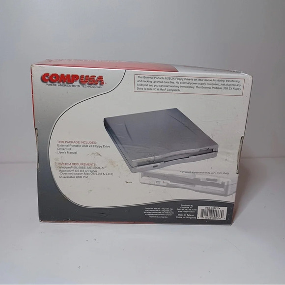 External Portable USB 2X Floppy Drive Comp USA New Sealed. - Picture 3 of 4